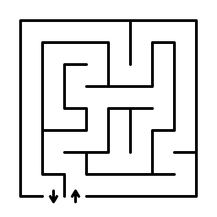 Sample maze page: easy Orthogonal maze, 8×8 grid